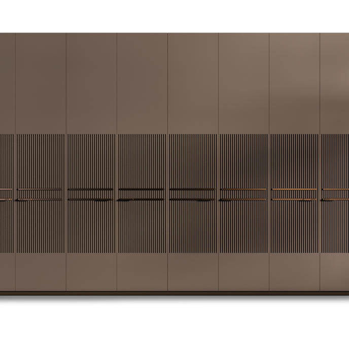 Horizon extra-large luxury wardrobe system featuring modular shelving and premium glass door finishes.