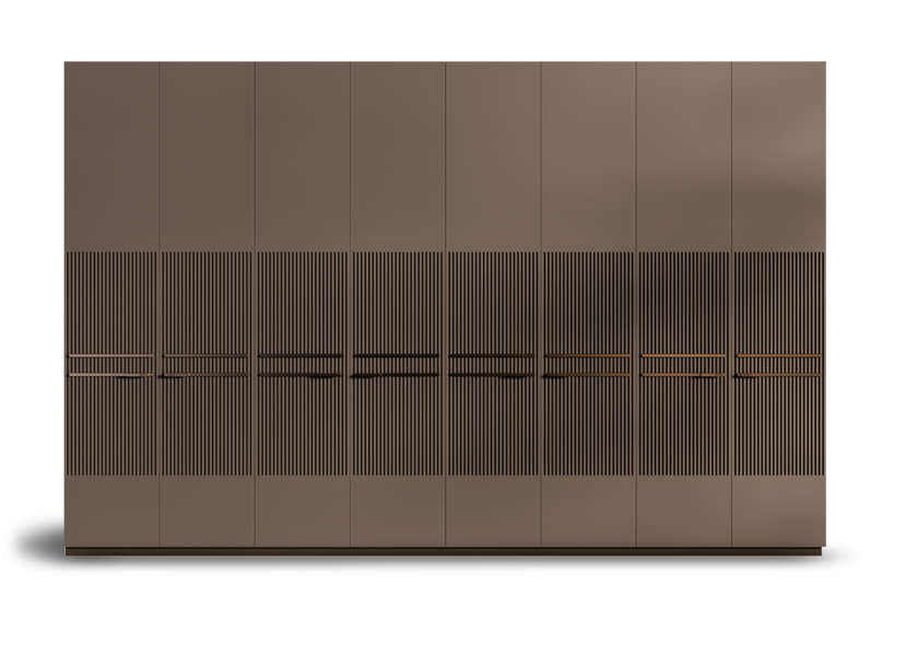 Horizon extra-large luxury wardrobe system featuring modular shelving and premium glass door finishes.