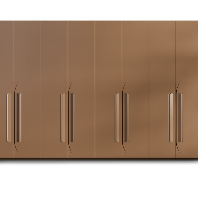 Peek designer wardrobe showing sleek sliding door mechanism and custom interior lighting by VITTI.