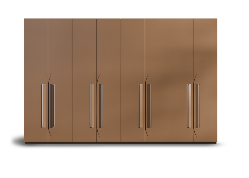 Peek designer wardrobe showing sleek sliding door mechanism and custom interior lighting by VITTI.